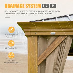 14x20FT Hardtop Galvanized Steel Gazebo Double <b>Roof</b> Aluminum Frame Permanent Metal <b>Canopy</b> Large Curtain Netting Pergola Gazebo - Product Image 3