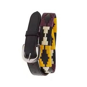 Handmade Premium Leather Polo Belt Traditional Hand-Stitched Pampa Diamond Embroidered Belt Luxury Equestrian Style Casual Wear - Product Image 3