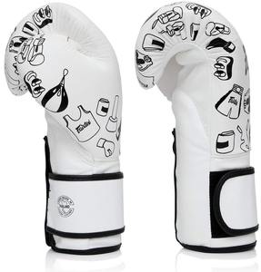 ถุงมือชกมวย Fairtex สีดำขาว ขายดี คุณภาพระดับมืออาชีพ หนังวัวแท้ กันน้ำ น้ำหนักเบา แบบติดตีนตุ๊กแก - Product Image 3