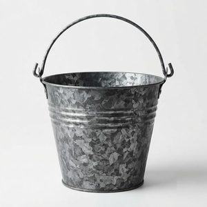 Seau en métal galvanisé exclusif avec poignée en bois confortable, seau à eau en acier zingué, seau de jardin en gros - Product Image 6