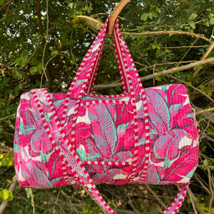 Large Capacity Cotton Quilted Duffel <b>Bag</b> for Women and Men Perfect for Gym, Travel, and <b>Overnight</b> Trips - Product Image 1