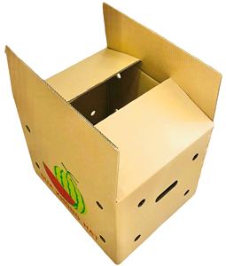 Caja de Cartón Corrugado Autoerigible de Alta Calidad para Batatas, Diseño Ventilado, Duradera, Reciclada, Impresa en Flexografía - Product Image 3