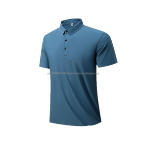 Camiseta Polo de Manga Corta para Hombre y Mujer, Verano, Elástica, de Seda Helada, Color Sólido, Tejido de Punto Sin Costuras, Corta - Product Image 5