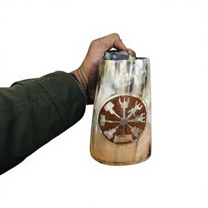 B.S. International High Hand Engraving American Style Ox Horn <b>Mug</b> 300ml-500ml Bar Supplies <b>Reusable</b> Lightweight Eco-Friendly - Product Image 2