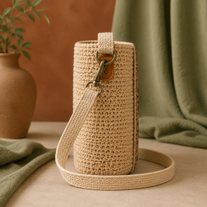 <b>Summer</b> Jute Fashion Lady Single Strap Chains Shoulder/Crossbody <b>Handbag</b> for Women with Zipper Closure Portable Travel Purse - Product Image 2