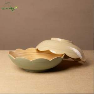 Bol en bambou tissé festonné - Écologique, compatible lave-vaisselle, design champêtre - Product Image 5