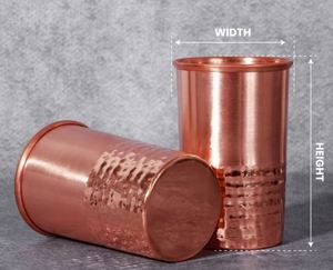 Export quality copper <b>glasses</b> premium metal tumblers for <b>water</b> juice cocktail use durable reusable international market - Product Image 1