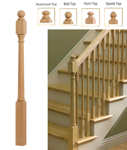 Poteau de rampe d'escalier en bois massif traditionnel, installation facile pour escalier intérieur, de l'usine EFS - Product Image 4