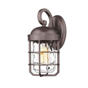 Lanterne murale extérieure, applique murale, luminaire de porche étanche, base E26, boîtier en aluminium avec abat-jour en verre - Product Image 1