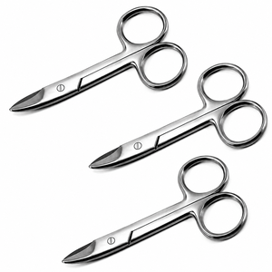 Ciseaux à ongles de pieds professionnels en acier inoxydable, lot de 3 instruments manuels robustes certifiés CE Classe I - Product Image 1