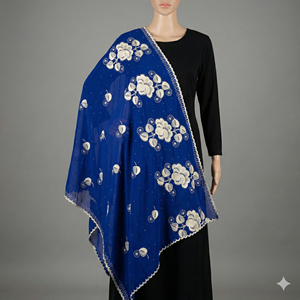 Châles en mousseline florale pour femmes musulmanes africaines, brodés de strass, respirants, couleurs personnalisées, haute qualité, vente chaude d'été - Product Image 1