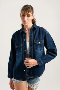 Latest Women's Stonewashed <b>Denim</b> <b>Jacket</b> Full Sleeve Button Closure Turn-down Collar Casual Vintage Style Regular Fit All Season - Product Image 6