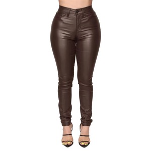 Pantalon en cuir PU décontracté pour femme, style jogger, coupe crayon, tendance, collection 2026 - Product Image 4