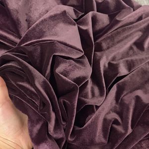 Premium Purple Wine Velvet Fabric Woven 100% Polyester Soft Medium Weight Brushed Wrinkle Resistant Breathable Girls Curtain - Product Image 1