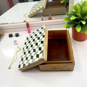 Caja Organizadora de Joyas Personalizada con Incrustaciones de Resina y MDF, Artesanía India, Diseño Artístico, Elegante y Personalizable - Product Image 6