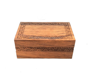 Urne funéraire en bois de style américain avec croix en laiton sculptée, motifs personnalisables, capacité de 220 pouces cubes, marron - Product Image 5
