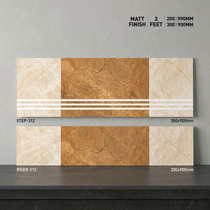 Marche d'escalier moderne et antidérapantes, carrelage d'escalier en porcelaine décorative commerciale, élévation de sol en céramique glacée - Product Image 3
