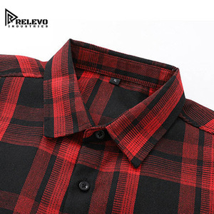 Chemise à carreaux rouge et noir coupe ample personnalisée pour homme, manches longues, style hip-hop, en flanelle, vente en gros de chemises en flanelle surdimensionnées pour homme - Product Image 2
