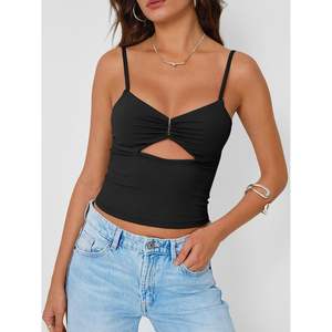 Trendy Women's Queen Going <b>Tops</b> Sexy Cute Y2K Camisole <b>Spaghetti</b> <b>Strap</b> Breathable Summer Beach Vacation <b>Tank</b> Outfits for 2025 - Product Image 3