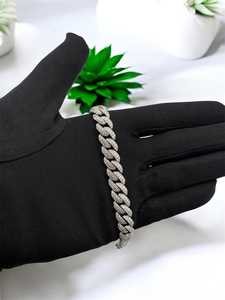 Bracelet chaîne cubaine en argent 925 plaqué or avec moissanite taille brillant, bijoux hip-hop certifiés par un tiers, sertissage griffe - Product Image 6