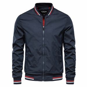 Chaqueta Bomber de Primavera/Otoño para Hombre, 100% Poliéster, Informal, con Cierre, Forro en Contraste, Cuello Alto, Puños Acanalados - Product Image 3