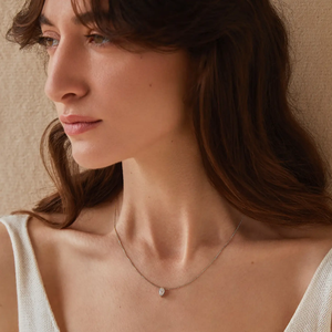 Isa Marquise Diamond <b>Necklace</b> 1.00 CT, Lab Grown Marquise Pendant <b>Necklace</b>, Vertical Horizontal Diamond <b>Necklace</b>, Gold Jewelry - Product Image 3