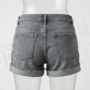 Shorts en jean pour femmes, couleur personnalisée, taille haute élastique large, style vintage, décontracté, été, jeans pour filles, tenues streetwear Y2K - Product Image 2