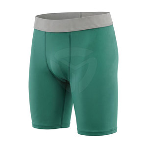 High Quality <b>Men</b> <b>Compression</b> <b>Shorts</b> Mid Waist Elastic Breathable Quick Dry Satin Solid Spandex/Polyester High Street Gray Color - Product Image 5