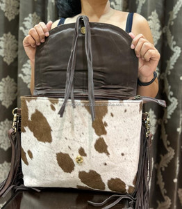 มาใหม่มือเครื่องมือแกะสลักกระเป๋าถือหนัง Cowhide หนัง Aztec อานผ้าห่มขอบกระเป๋าสําหรับสตรี - Product Image 4