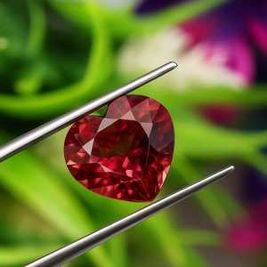 Gema de granate marrón en forma de corazón, facetada, suelta, para la elaboración de joyas, piedra natural para anillo o colgante. - Product Image 1