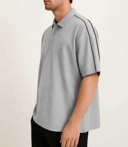 Polo Homme Oversize Personnalisé avec Logo OEM, T-shirts Polo de Rugby Imprimés Grande Taille, Manches Tombantes Décontractées pour l'Été - Product Image 2