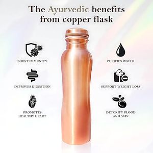 ภาชนะทองแดงขัดเงาขายส่ง - ภาชนะสำหรับดื่มแบบอายุรเวทโบราณพร้อมลวดลายสวยงาม - Product Image 5
