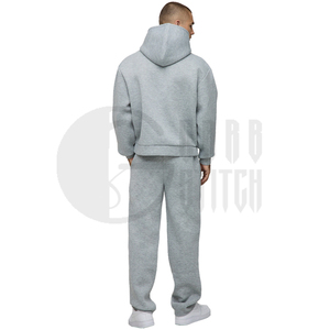 Conjunto Deportivo de 2 Piezas para Hombre, Sudadera con Capucha de Felpa Gruesa, Color Gris, Corte Holgado - Product Image 6