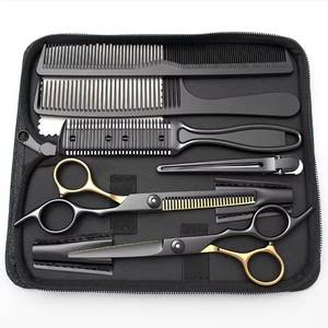 Professional Stainless Steel Hair Scissors Set with Combs Thinning <b>Shears</b> Right Handed Salon Use Blue <b>Handle</b> <b>Long</b> Blade - Product Image 3