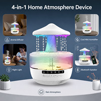 Humidificateur Haut de Gamme 2026 en Forme de Nuage de Pluie Champignon avec Haut-parleur, LED RGB 7 Couleurs, Son de Gouttes d'Eau, Diffuseur d'Arômes pour Hôtels et Foyers