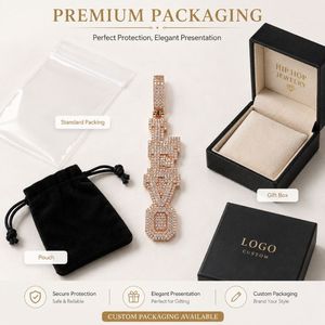 Pendentif Hip Hop en Laiton avec Micro-Pavé de Zircon Cubique et Placage Or Rose 18K pour Hommes, Mode Streetwear - Product Image 4