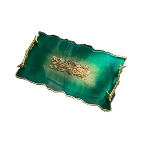Handmade Carved Epoxy Resin Sustainable Tray for Coffee <b>Table</b> Vanity Serving Drinks Snacks By Perfect Enterprises - Product Image 3