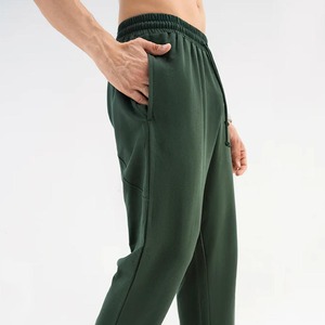 Pantalon de survêtement en coton vert foncé pour homme, taille mi-haute, avec cordon de serrage, décontracté, avec poches, coupe classique, pour l'automne - Product Image 5