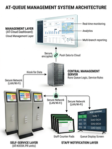 Kiosco Profesional de Gestión de Colas e Información Pública con Lector de Tarjetas de Identificación e Impresora Integrada |   AT-KIOSK – Disponible para OEM - Product Image 5