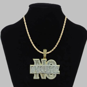 Pendentif sans lettre en Moissanite et Argent 925, serti de strass en cristal, style hip-hop, unisexe, breloque à thème, cadeau - Product Image 2