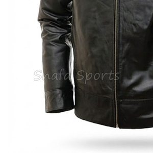 Blousons d'hiver personnalisés pour hommes en cuir, tissu imperméable, style tendance, nouvelle veste en cuir pour hommes en vente - Product Image 4