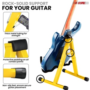 Support de guitare à 5 cœurs en forme de A avec bras en mousse souple et caoutchouc antidérapant pour guitare acoustique, électrique et basse - Product Image 5