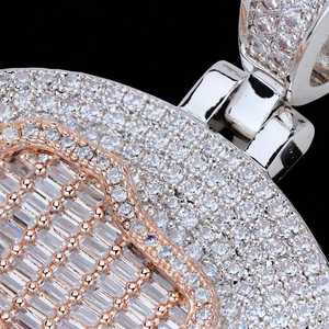 Colgante personalizado con mapa de África, colgante de diamante moissanita baguette personalizado, colgante bicolor, colgante hip hop para hombre, colgante de moda. - Product Image 2