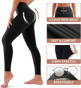 Leggings Deportivos Personalizados para Mujer, Pantalones de Yoga de Cintura Alta, Transpirables, de Secado Rápido, para Gimnasio, Entrenamiento, Fitness, Deportes, Marca Privada - Product Image 3