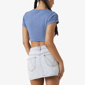 Wholesale High Quality Fashion Streetwear Design Women's Cotton Board Shorts Breathable Stretchable <b>Denim</b> <b>Material</b> Distressed - Product Image 2