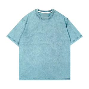 T-shirts personnalisés délavés à l'acide, coupe oversize à épaules tombantes, en coton à manches courtes pour l'été, tissu épais - Product Image 2