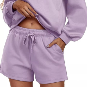 กางเกงขาสั้นลำลองสำหรับผู้หญิง คุณภาพสูง ระบายอากาศได้ดี ผลิตจากผ้าสแปนเด็กซ์/โพลีเอสเตอร์ เหมาะสำหรับใส่เล่นโยคะ อยู่บ้าน ชายหาด ออกกำลังกายในร่มและกลางแจ้ง - Product Image 1