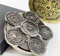 Vente en gros : Roue à dés de jeu de rôle rotative avec boîte d'emballage, dés métalliques rotatifs en bronze antique, dés de roulette 7-en-1 pour TTRPG