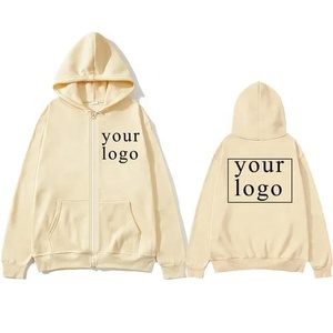 <b>Pink</b> Unisex Hooded Zip-Up Sweatshirt Oversized Casual French Terry Pocket Heat-Transfer Printing Solid Color Autumn Wear 2027 - Product Image 3