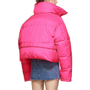 Chaqueta de Plumón Corta para Mujer, Gris, de Alta Calidad y Precio Económico, Estilo Moderno, con Capucha y Cierre, para Invierno - Product Image 2